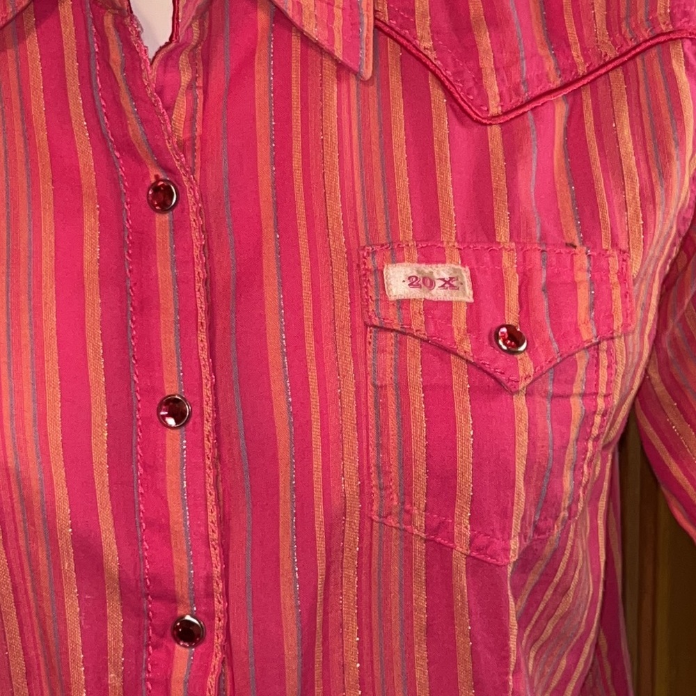 GORGEOUS ULTRA 20X sparkle western shiny gemstone button down shirt top NICE